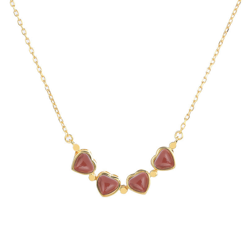 KarmaRipple's 925 Sterling Silver Four Leaf Clover Ivory Jade Red Agate Abundance Pendant Necklace p8