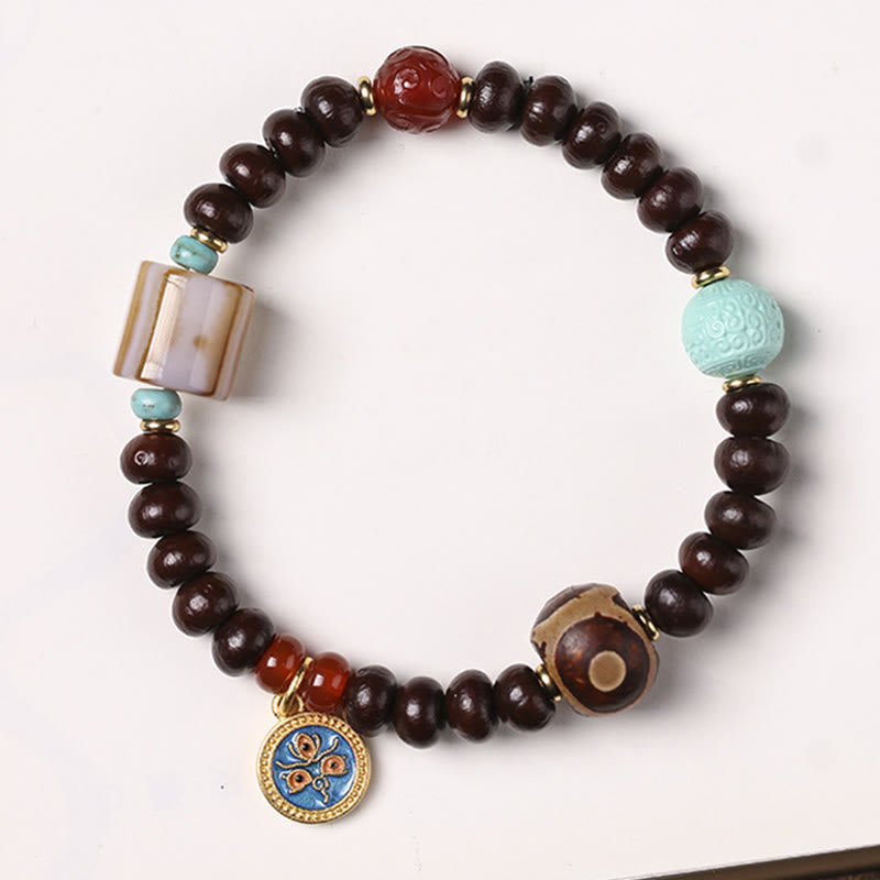 KarmaRipple's Authentic Tibet Purple Bodhi Seed Dzi Bead God of Wealth Wisdom Bracelet p6