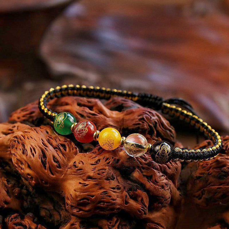 KarmaRipple's Five Directions Gods of Wealth Agate Handmade Protection String Braid Bracelet p11