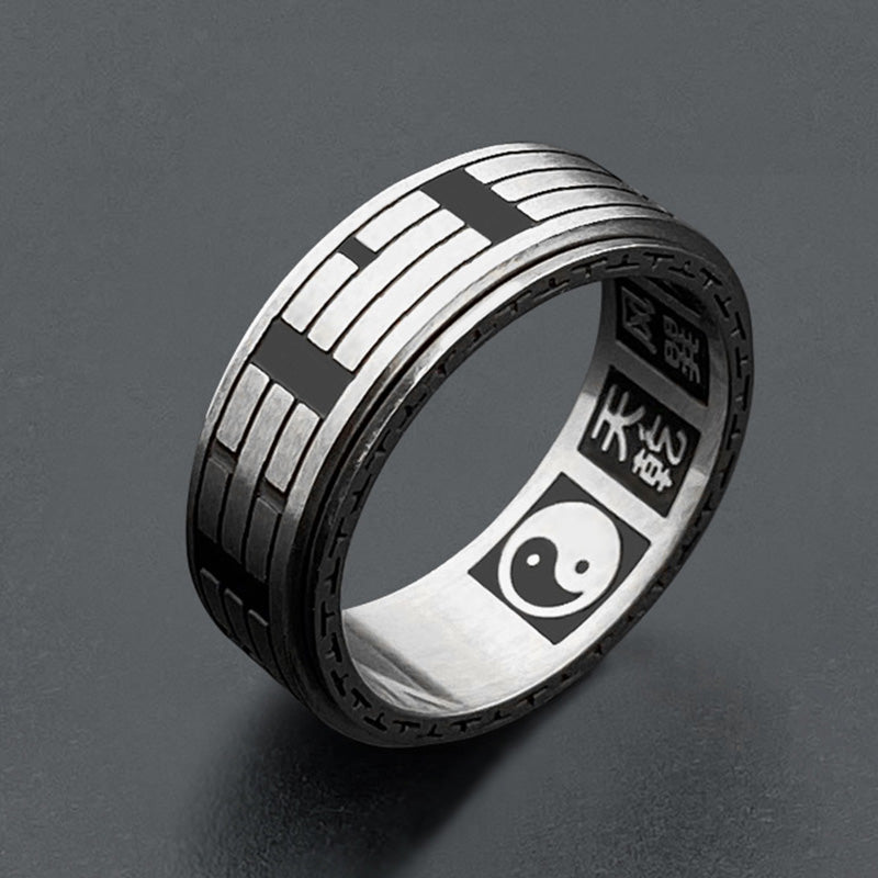 KarmaRipple's Bagua Yin Yang Titanium Steel Balance Rotatable Ring p24