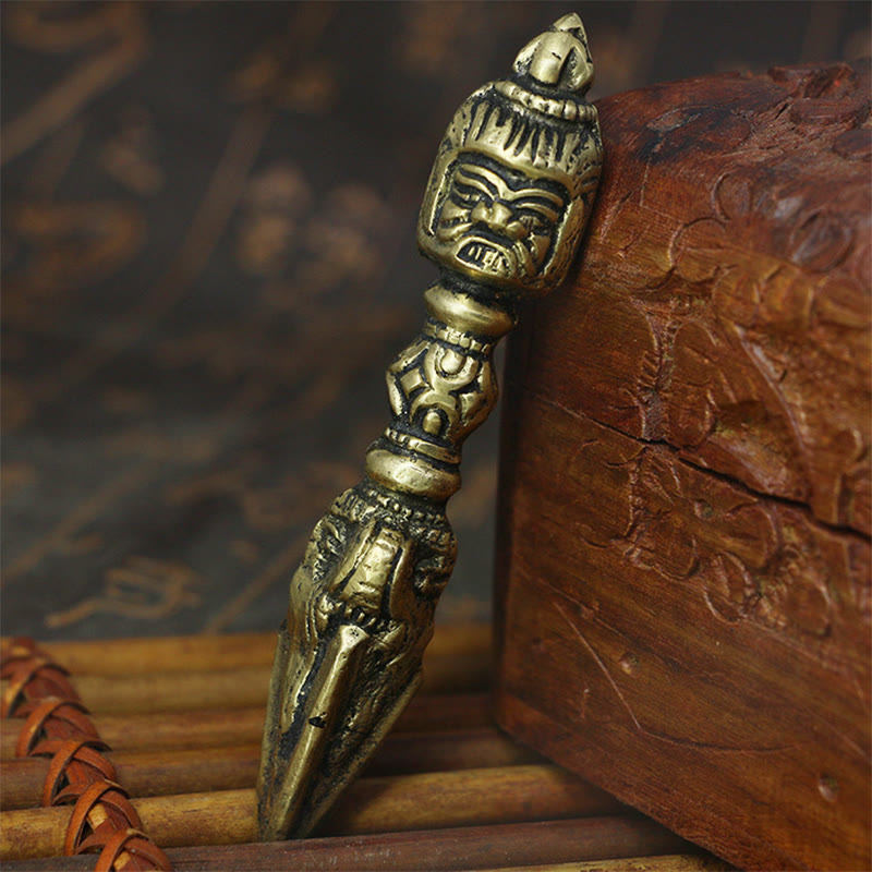 KarmaRipple's Handmade Nepal Small Vajra Dorje Engraved Enlightenment Bronze Decoration p1