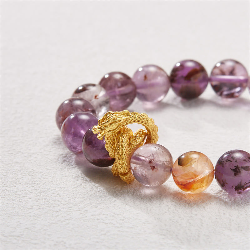 KarmaRipple's Purple Phantom Bronze Gold-plated Dragon Wisdom Bracelet p8