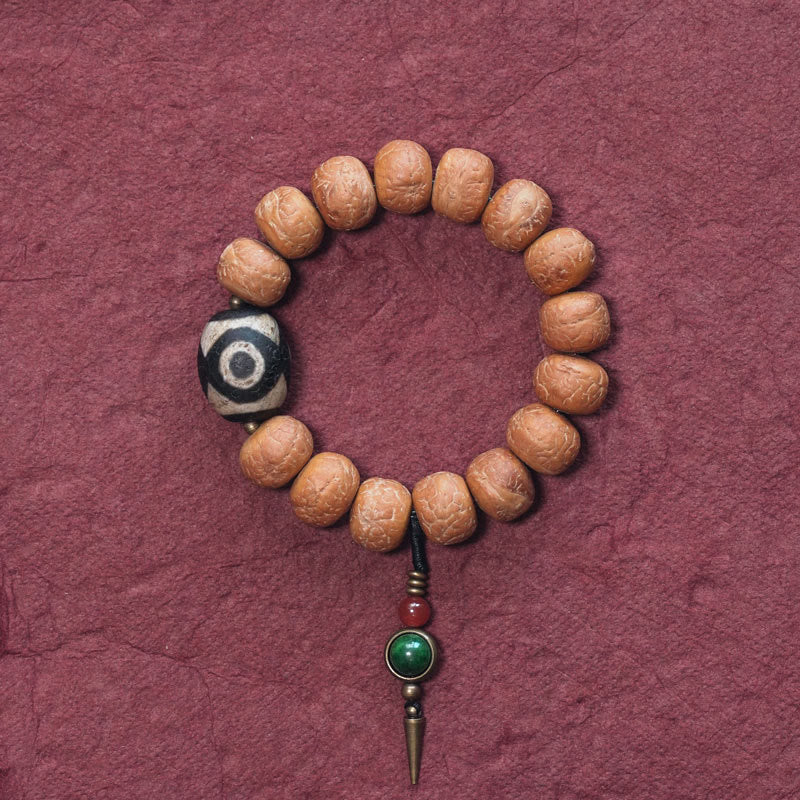 KarmaRipple's Tibet Bodhi Seed Dzi Bead Peace Talisman Wrist Mala Bracelet p14