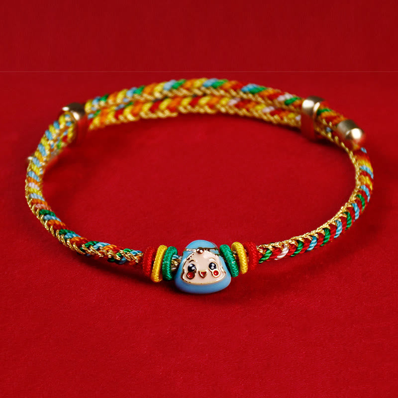 KarmaRipple's Colorful Rope Zongzi Pattern Fu Character Fortune Handmade Bracelet p33