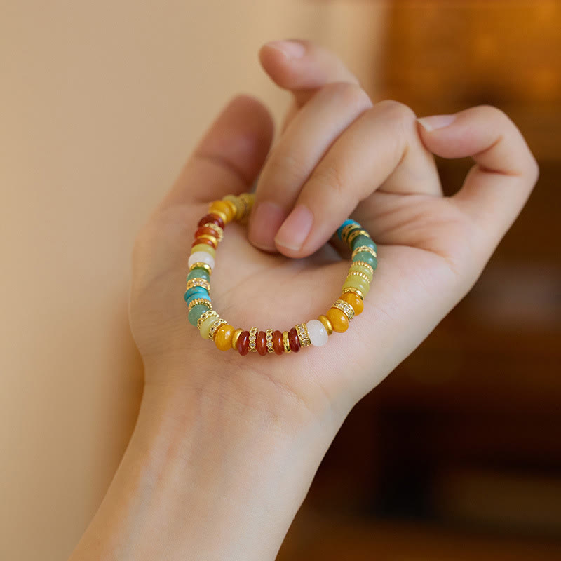 KarmaRipple's Authentic Red Agate Jade Rainbow Confidence Bracelet p6