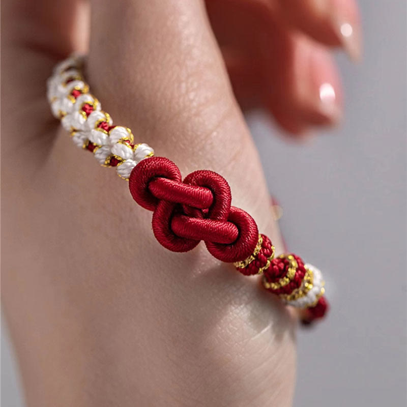 KarmaRipple's Handmade True Love Weave Peach Blossom Talisman Fortune Rope Bracelet p11