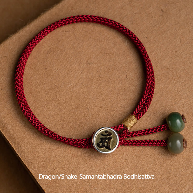 KarmaRipple's 925 Sterling Silver Handmade Chinese Zodiac Natal Buddha Cyan Bodhi Seed Protection Woven Red String Bracelet p3