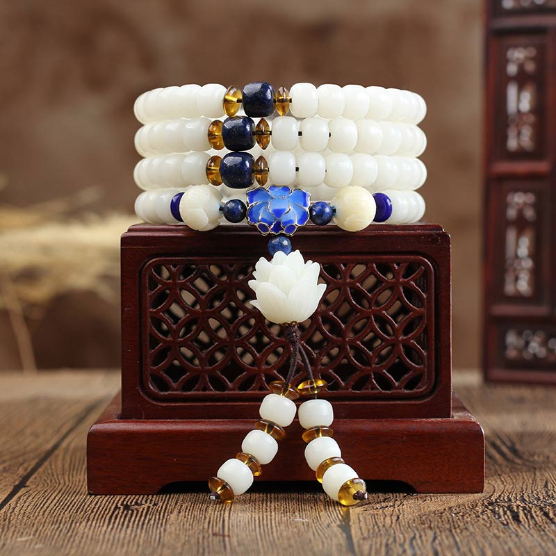 KarmaRipple's Tibetan Mala Ivory Bodhi Seed Peace Bracelet p3