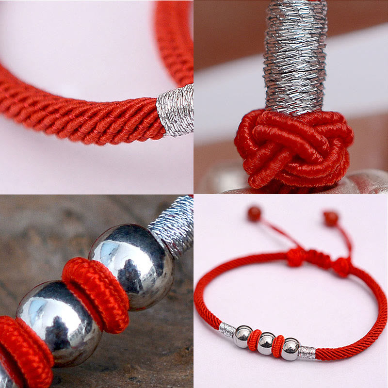 KarmaRipple's 925 Sterling Silver Fortunate Bead Protection Red String Bracelet p7