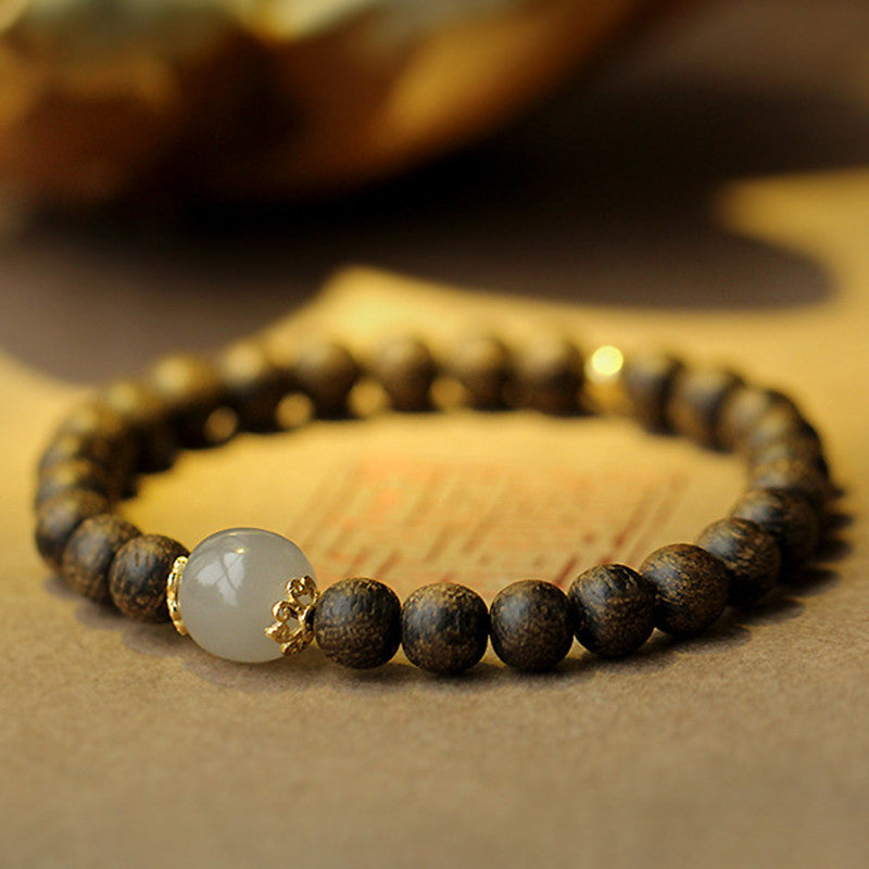 KarmaRipple's Agarwood Jade Strength Calm Bracelet p2