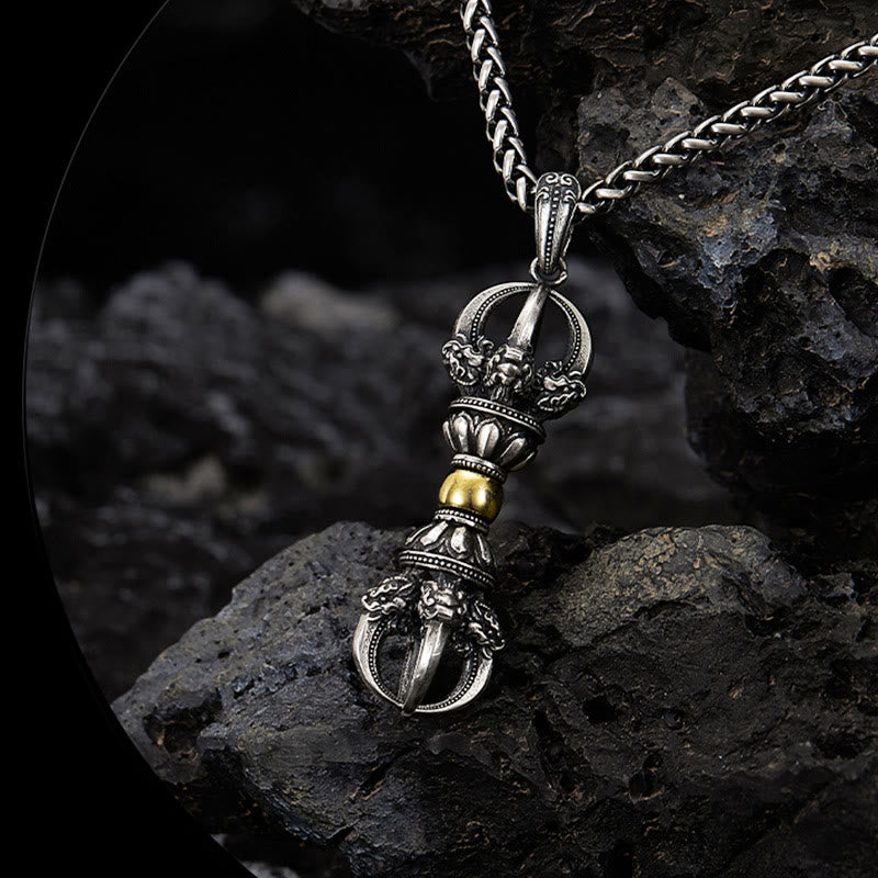 KarmaRipple's Tibetan Dorje Vajra Design Wealth Pendant Necklace p3