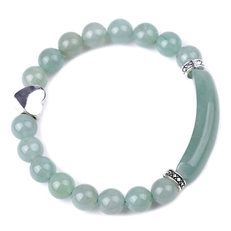 KarmaRipple's Authentic Gemstone Beadwork Unisex Heart Bracelet p1