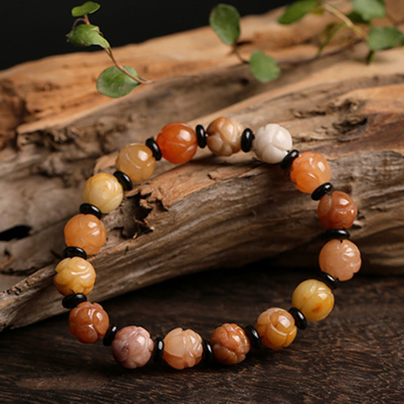KarmaRipple's Golden Silk Jade Lotus Wealth Fortune Bracelet p9