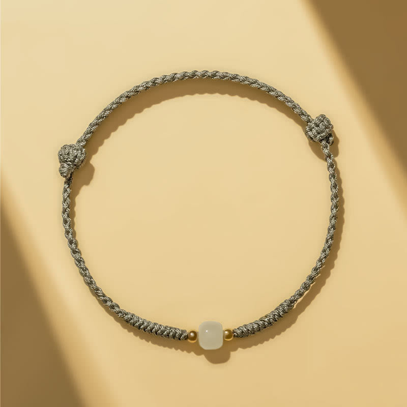 KarmaRipple's Handcrafted Jade Fortunate Bead Abundance Woven Bracelet p18
