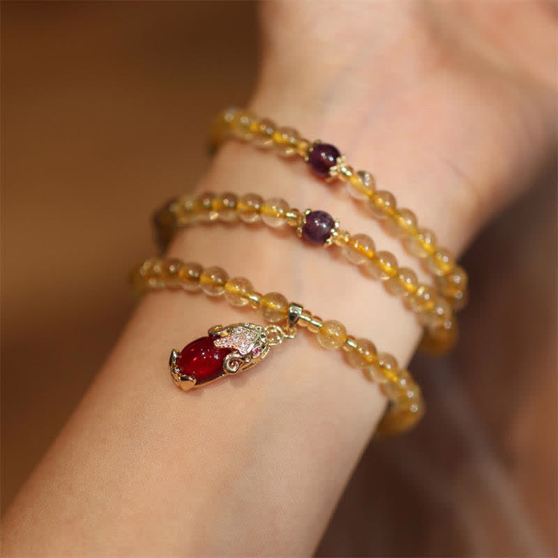 KarmaRipple's Citrine Amethyst PiXiu Prosperity Happiness Protection Bracelet p2