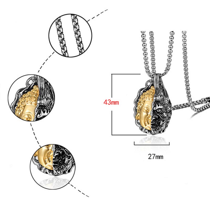 KarmaRipple's Half Buddha Half Devil Powerful Pendant p6