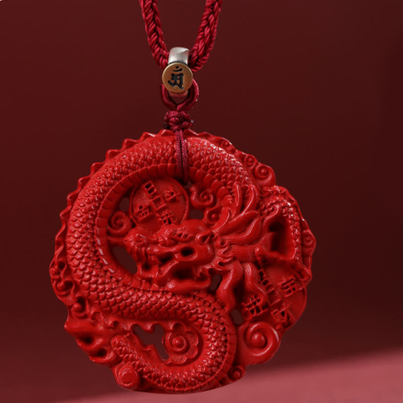 KarmaRipple's Year of the Dragon 925 Sterling Silver Authentic Cinnabar Bronze Coin Fortune Pendant Necklace p8