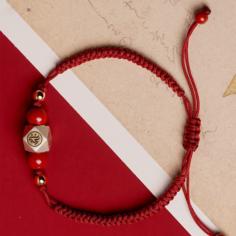 KarmaRipple's Handmade 925 Sterling Silver Chinese Zodiac Natal Buddha Cinnabar Calm Woven Bracelet p5
