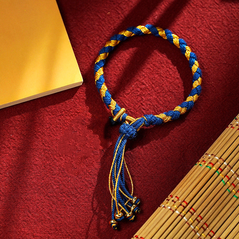 KarmaRipple's Handmade Tibetan Five God Of Wealth Dragon Scale Rope Fortune Braid Bracelet p29