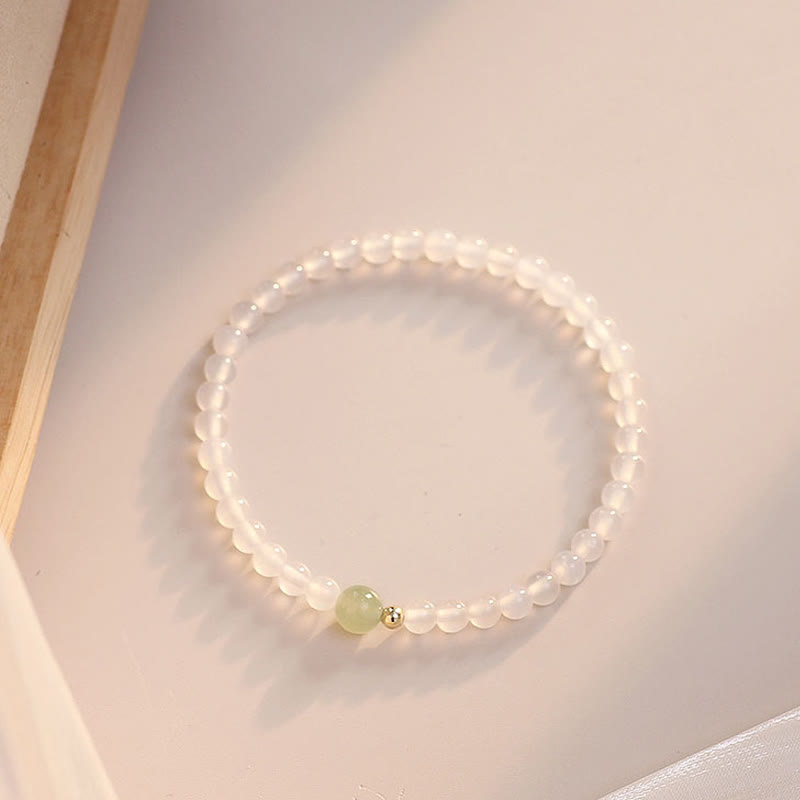 KarmaRipple's Authentic Ivory Agate Jade Fortune Protection Bracelet p4