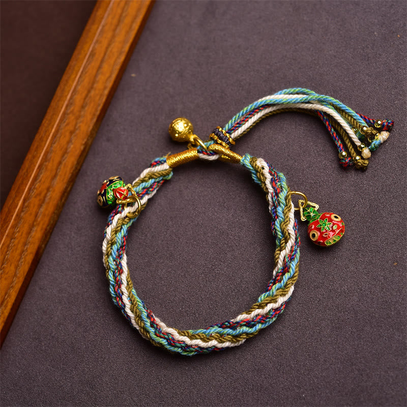 KarmaRipple's Handmade Gold Swallowing Beast Family Balancing Reincarnation Weave Braid Bracelet p2