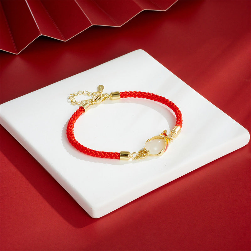 KarmaRipple's Chalcedony Fortune Koi Fish Wealth Bracelet Pendant Necklace p4