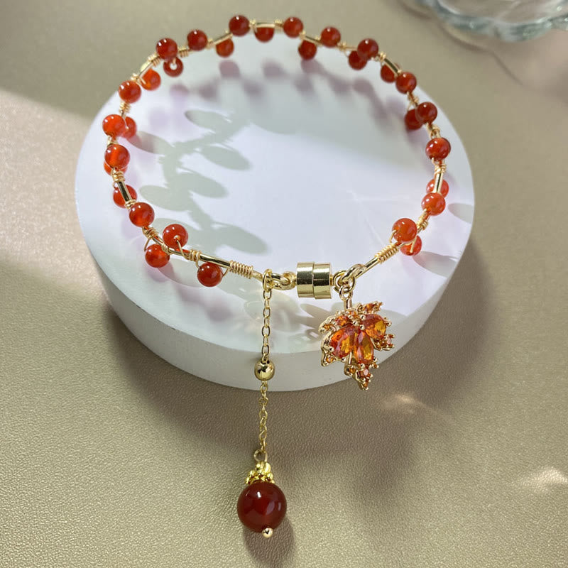 KarmaRipple's Red Maple Leaf Fortune Talisman Bracelet p4