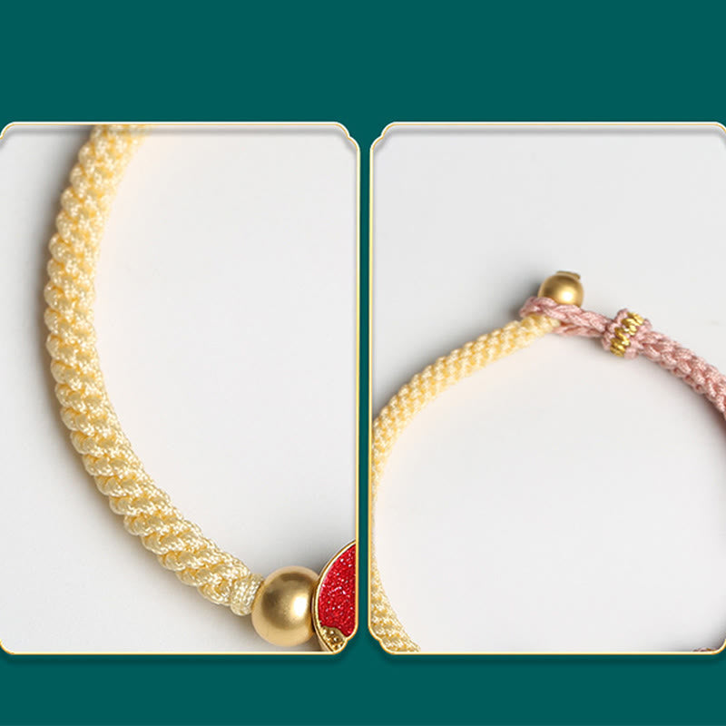 KarmaRipple's Handmade Mountain and Sea Engraved Fortune Two-Color String Pair Bracelet p8