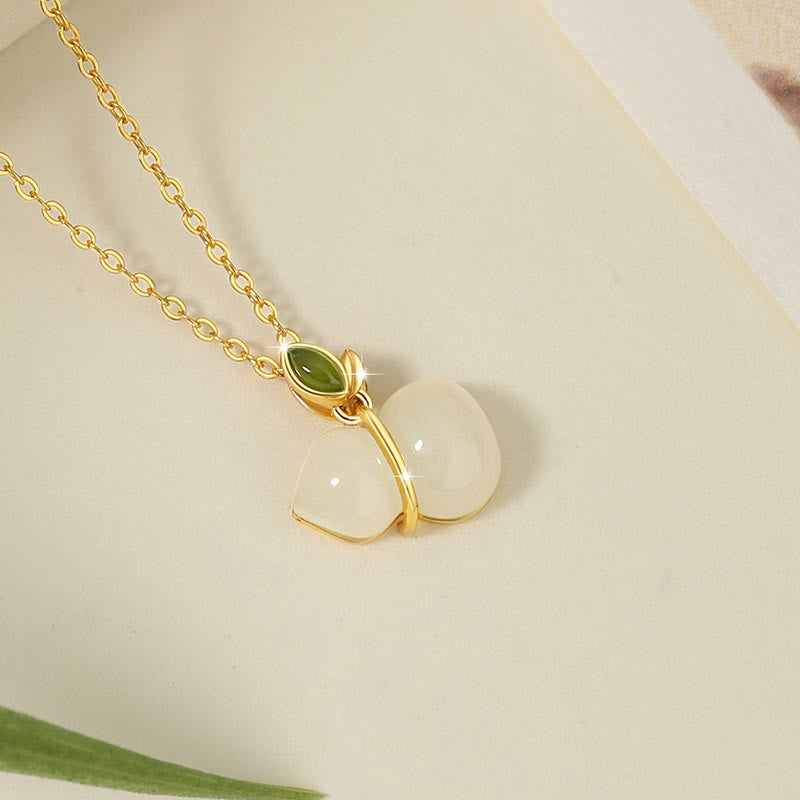 KarmaRipple's 925 Sterling Silver Hetian Jade Gourd Abundance Pendant Necklace p2