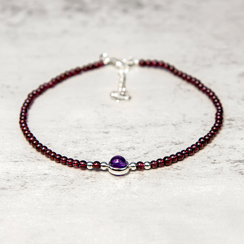 KarmaRipple's Garnet Amethyst Purification Calm Anklet p5