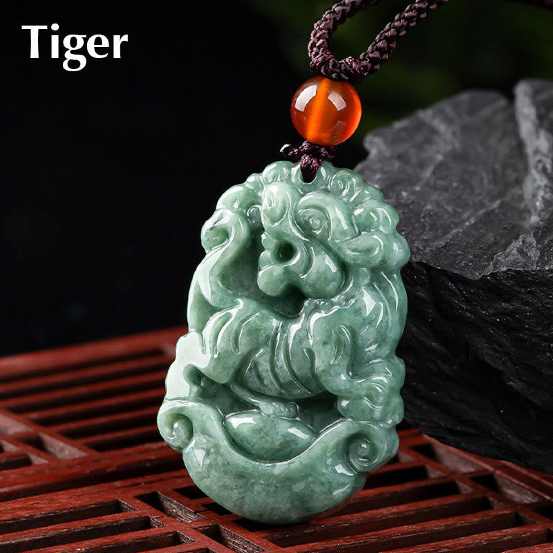 KarmaRipple's Authentic Jade 12 Chinese Zodiac Prosperity Pendant Necklace p33