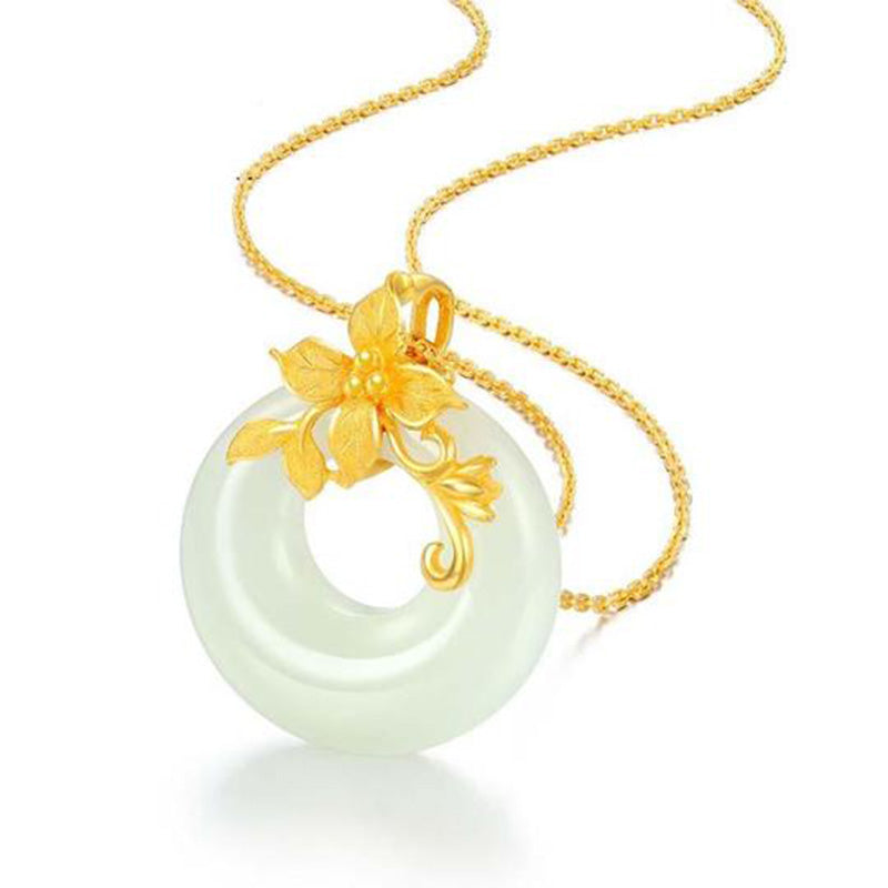 KarmaRipple's Tibetan Ivory Jade Calm Pendant p7