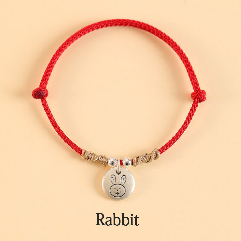 KarmaRipple's Handmade 999 Sterling Silver Year of the Dragon Cute Chinese Zodiac Fortune Woven Bracelet ( p5