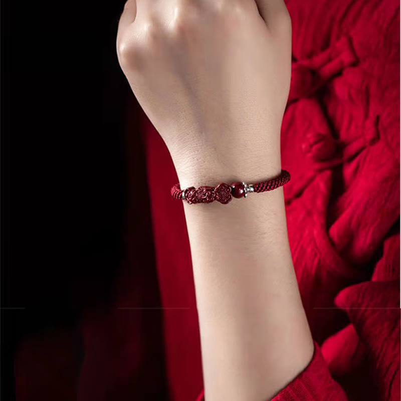 KarmaRipple's Handcrafted PiXiu Cinnabar Wealth Fortune Woven Bracelet p17