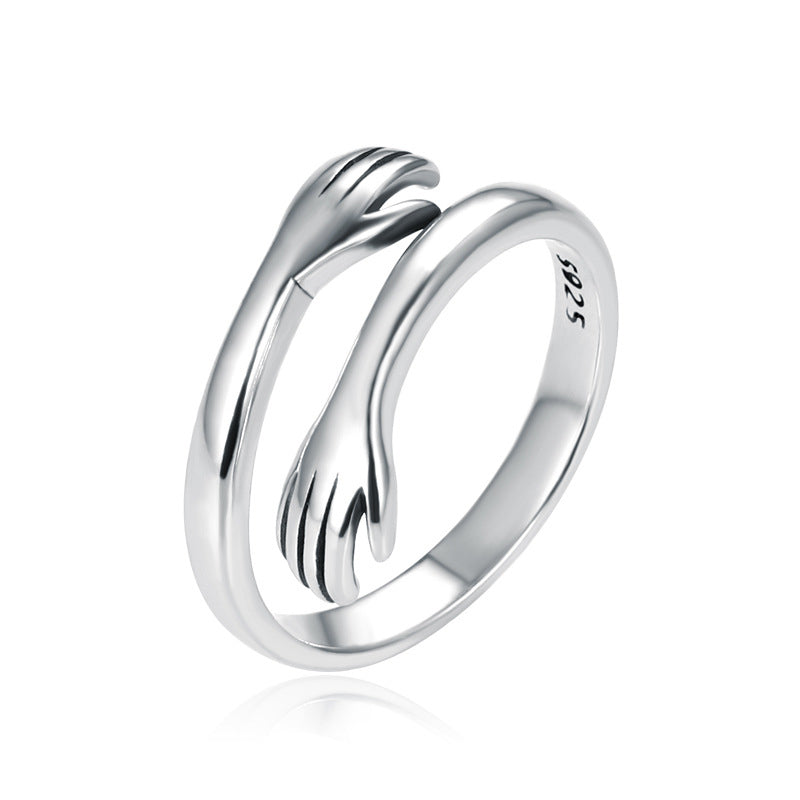KarmaRipple's 925 Sterling Silver Love Hug Thumb Ring p1