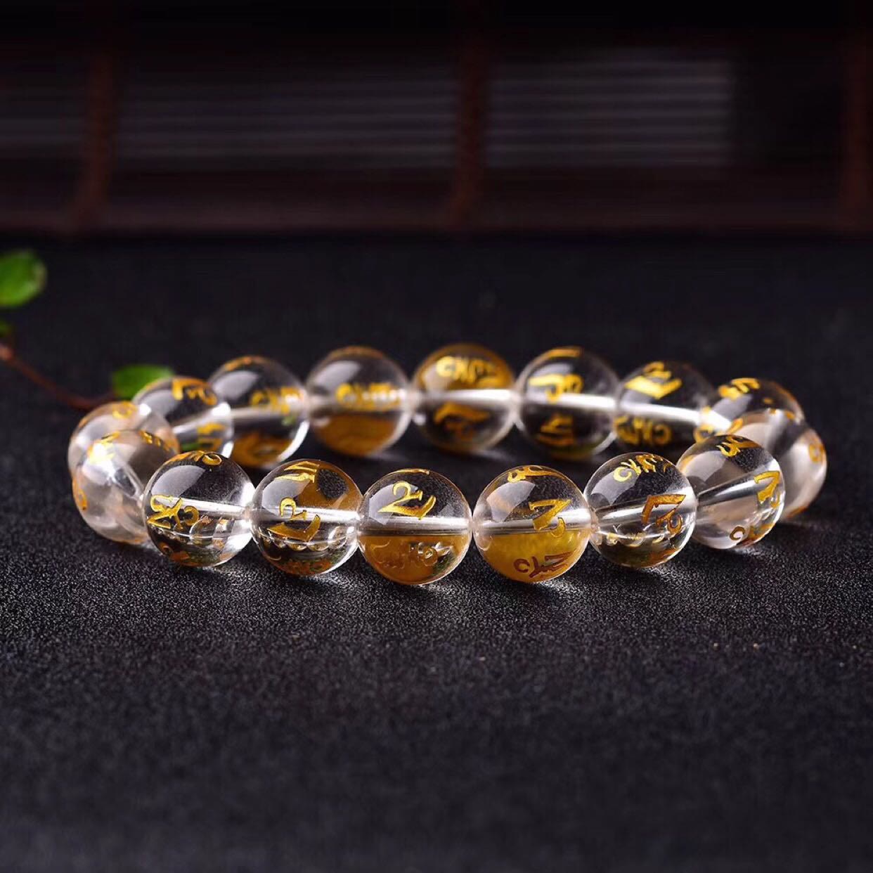 KarmaRipple's Tibet Ivory Gemstone Black Onyx Om Mani Padme Hum Meditation Bracelet p14