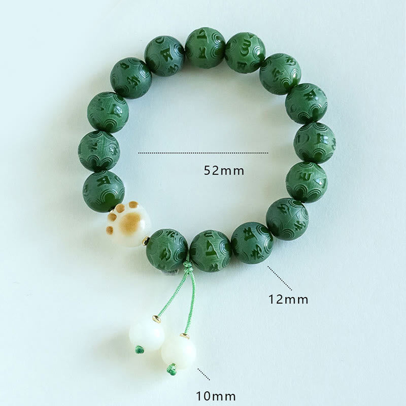 KarmaRipple's Bodhi Seed Om Mani Padme Hum Carved Balance Bracelet p8