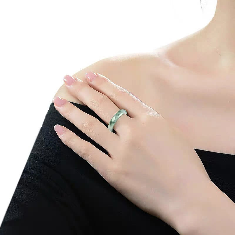 KarmaRipple's Authentic Green Jade Fortune Abundance Ring p11