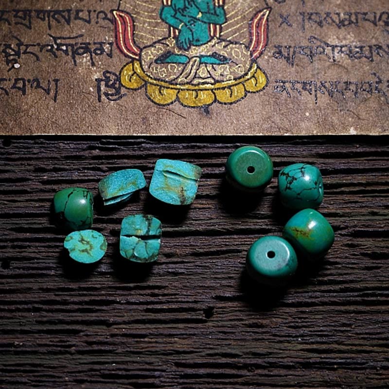 KarmaRipple's Tibetan Yak Bone Dzi Bead Turquoise Keep Away Evil Spirits Bracelet p10