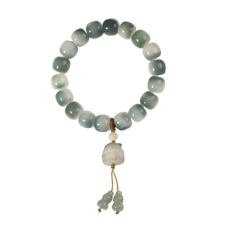 KarmaRipple's Gradient Bodhi Seed Nine Tailed Fox Cat Paw Claw Pine Cone Peace Bracelet p14