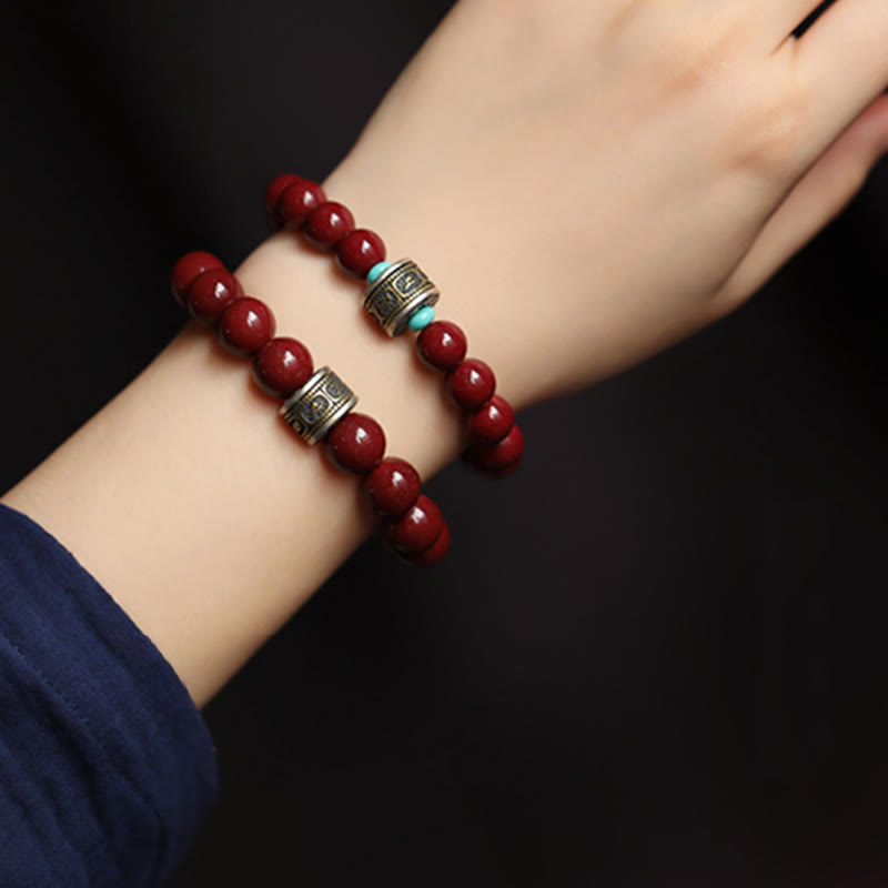 KarmaRipple's 925 Sterling Silver Chinese Zodiac Natal Buddha Cinnabar Om Mani Padme Hum Calm Bracelet p10