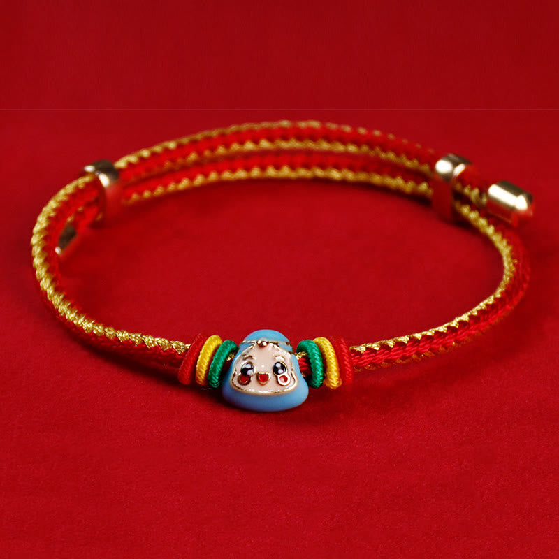 KarmaRipple's Colorful Rope Zongzi Pattern Fu Character Fortune Handmade Bracelet p29