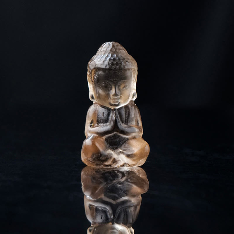 KarmaRipple's Various Gemstone Amethyst Pink Gemstone Ivory Gemstone Citrine Buddha Carved Spiritual Balancing Pendant Necklace Decoration ( p30