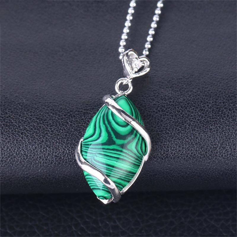 KarmaRipple's Marquise Pattern Authentic Gemstone Stone Talisman Pendant Necklace p11