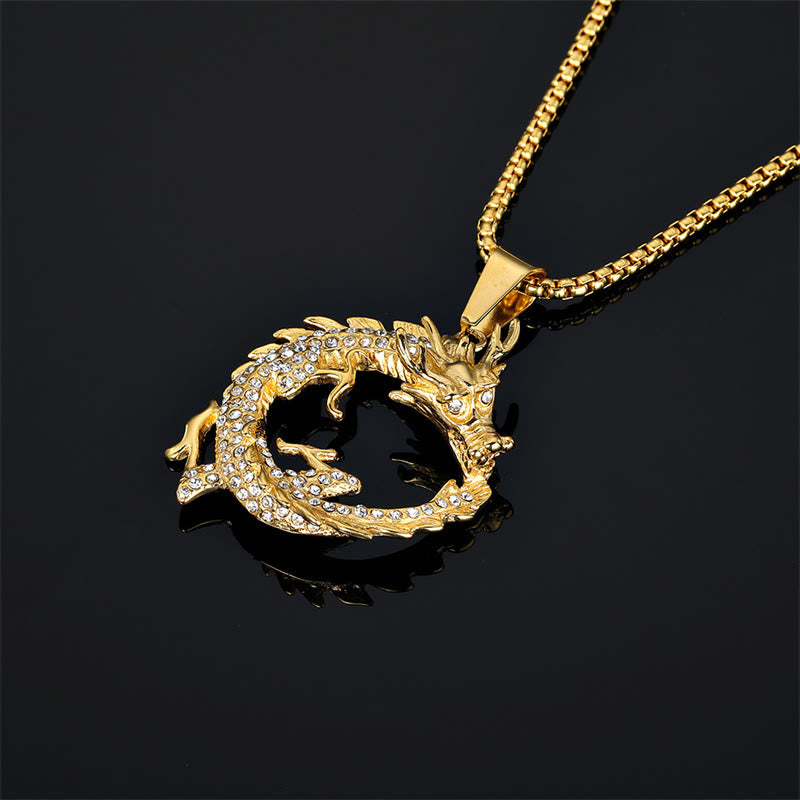 KarmaRipple's Chinese Zodiac Dragon Pattern Success Pendant Necklace p4