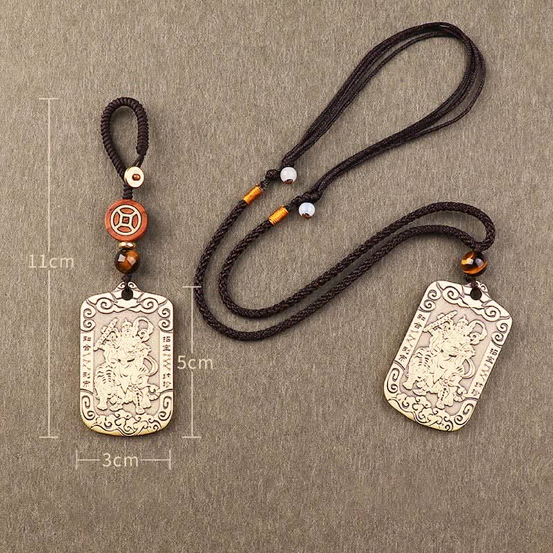 KarmaRipple's God of Wealth Zhao Gongming Bronze Protection Pendant Necklace Key Chain p14