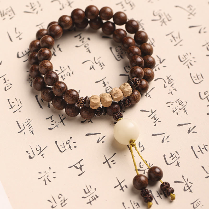 KarmaRipple's Sandalwood Small Leaf Red Sandalwood Bodhi Seed Purification Double Wrap Bracelet p7