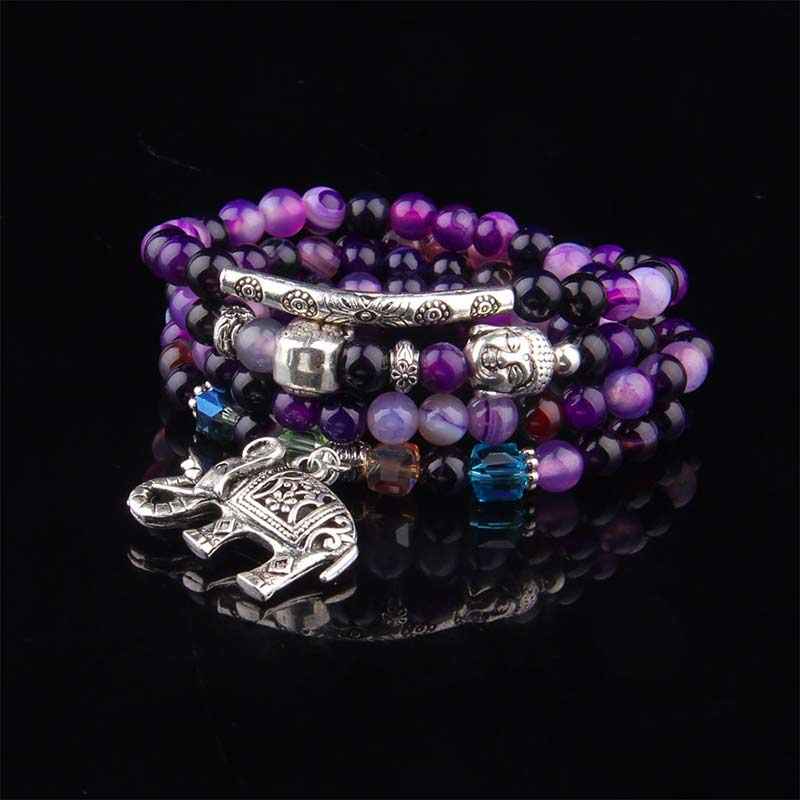KarmaRipple's Authentic Agate Elephant Buddha Hope Bracelet p2