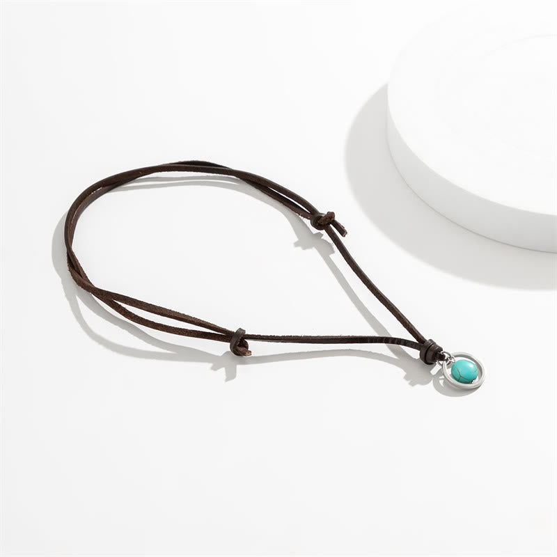 KarmaRipple's Round Turquoise Stone Protection Strength Pendant Necklace p5
