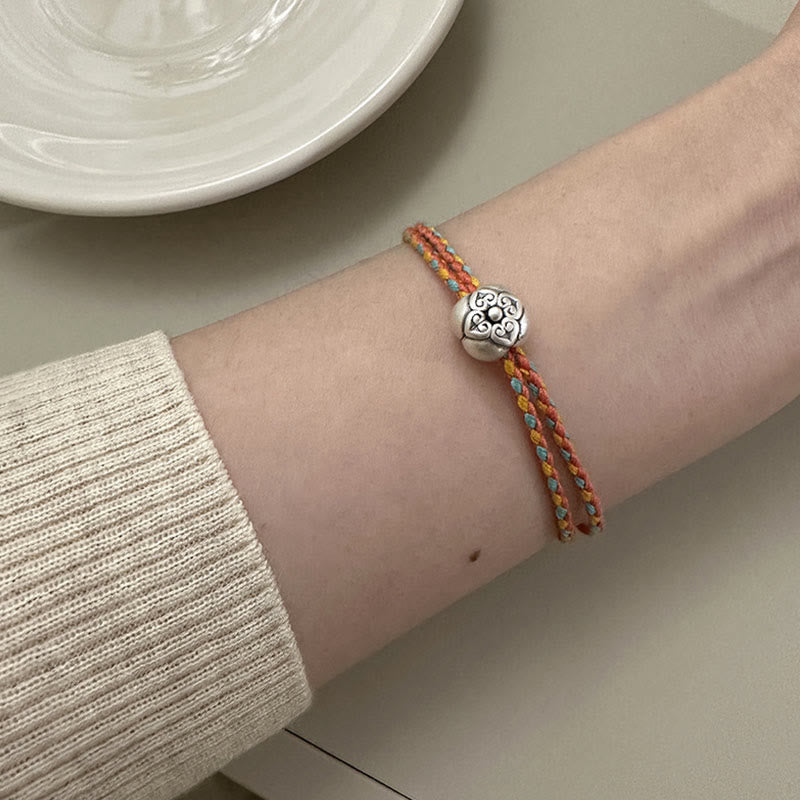 KarmaRipple's 999 Sterling Silver Persimmon Fortune Multicolored Woven Bracelet p15
